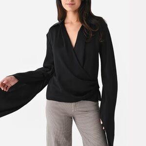 NWT‎ SIMKHAI Paradisa Wrap Top in Black Size 4